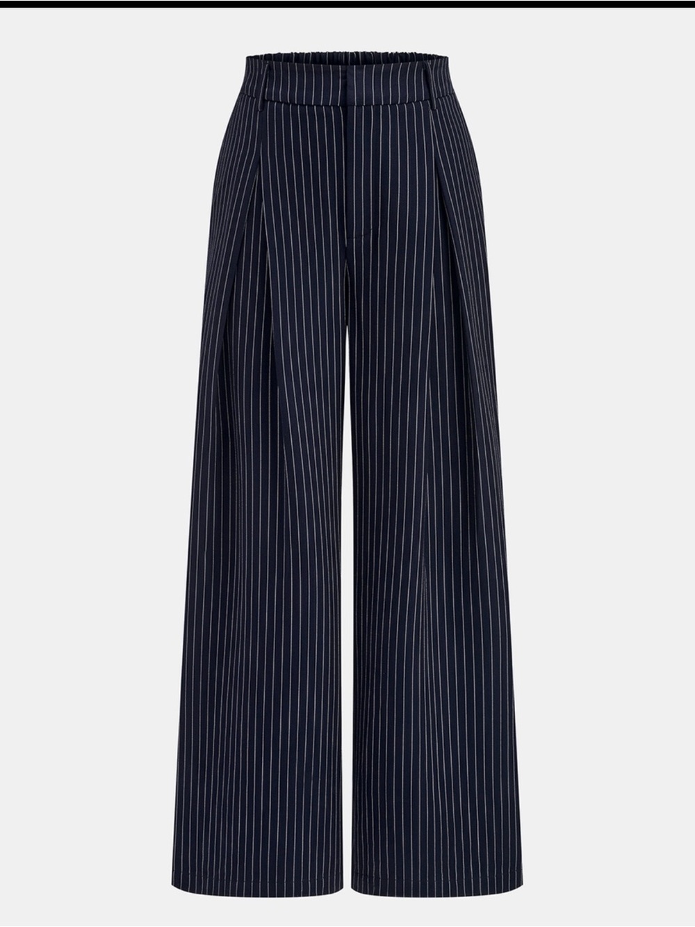 Commense Brown Pinstripe Wrap Top & Wide-Leg Pants Set - Picture 4 of 5
